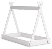 Hallityn Twin Tent Bed with Dresser and Nightstand in White - PKG018821