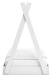 Hallityn Twin Tent Bed with Dresser, Chest and 2 Nightstands in White - PKG019027