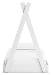 Hallityn Twin Tent Bed with Dresser in White - PKG018820
