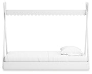Hallityn Twin Tent Bed with Nightstand in White - PKG018964
