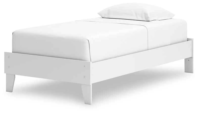 Hallityn White Twin Platform Bed - EB1810-111