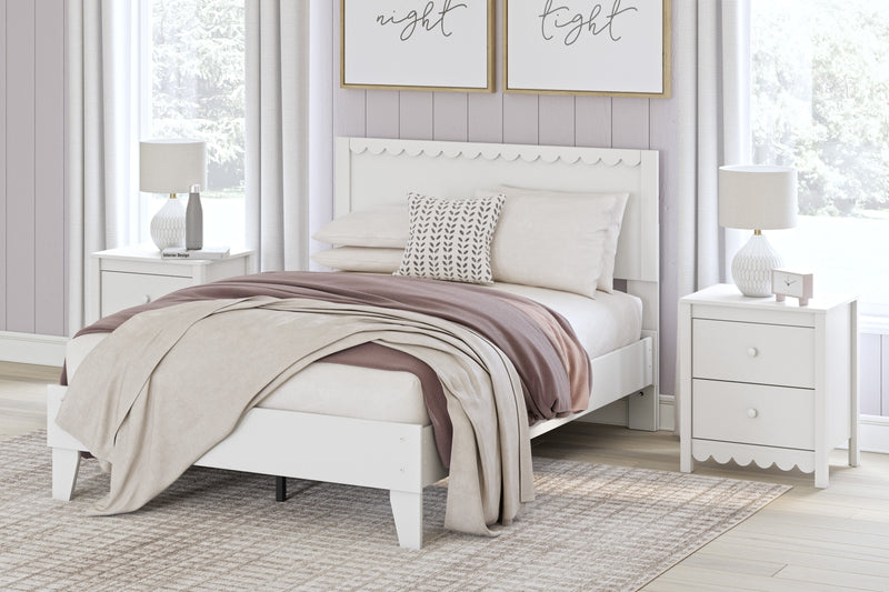 Hallityn White Youth Panel Platform Bedroom Set - Gate FurnitureYouth Bedroom Set