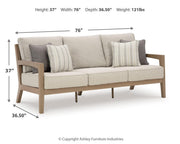 Hallow Creek Outdoor Sofa and Loveseat in Driftwood - PKG021263