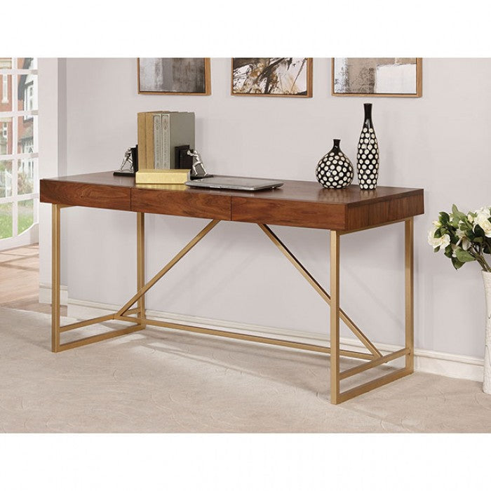 Halstein Light Walnut/Gold Desk - CM-DK6447