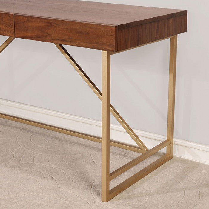 Halstein Light Walnut/Gold Desk - CM-DK6447