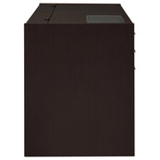 Halston 47-inch 2-drawer Office Desk with Cabinet Cappuccino - 800702