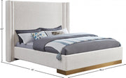 Halton Boucle Fabric Queen Bed (3 Boxes) Cream - Gate FurnitureQueen Bed