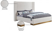 Halton Boucle Fabric Queen Bed (3 Boxes) Cream - Gate FurnitureQueen Bed