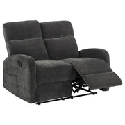 Hamilton 2-piece Chenille Manual Reclining Sofa Set Charcoal Grey - 603374-S2