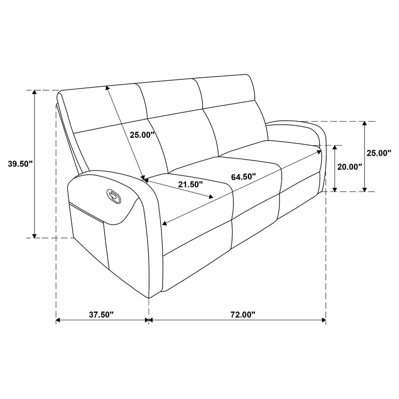 Hamilton 2-piece Chenille Manual Reclining Sofa Set Charcoal Grey - 603374-S2