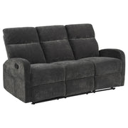 Hamilton 2-piece Chenille Manual Reclining Sofa Set Charcoal Grey - 603374-S2