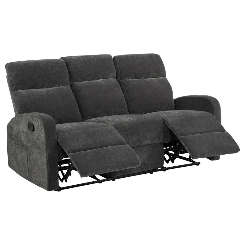 Hamilton 2-piece Chenille Manual Reclining Sofa Set Charcoal Grey - 603374-S2