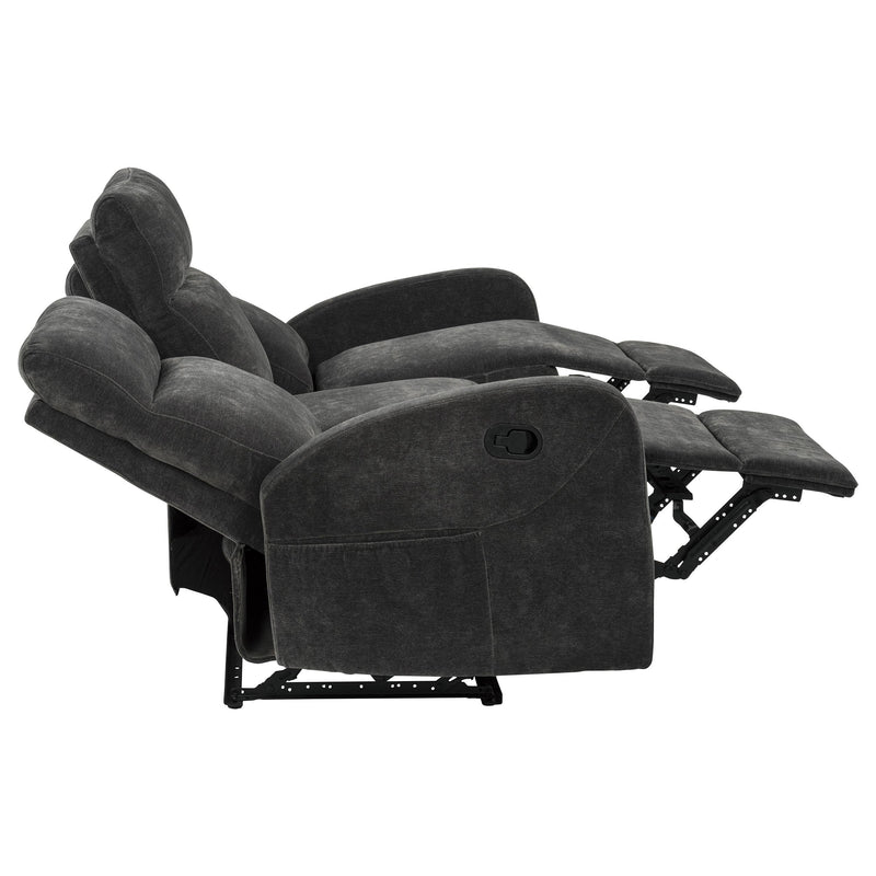Hamilton 2-piece Chenille Manual Reclining Sofa Set Charcoal Grey - 603374-S2