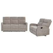 Hamilton 2-piece Chenille Manual Reclining Sofa Set Sand - 603371-S2