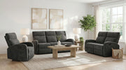 Hamilton 3-piece Chenille Manual Reclining Sofa Set Charcoal Grey - 603374-S3