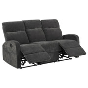 Hamilton 3-piece Chenille Manual Reclining Sofa Set Charcoal Grey - 603374-S3