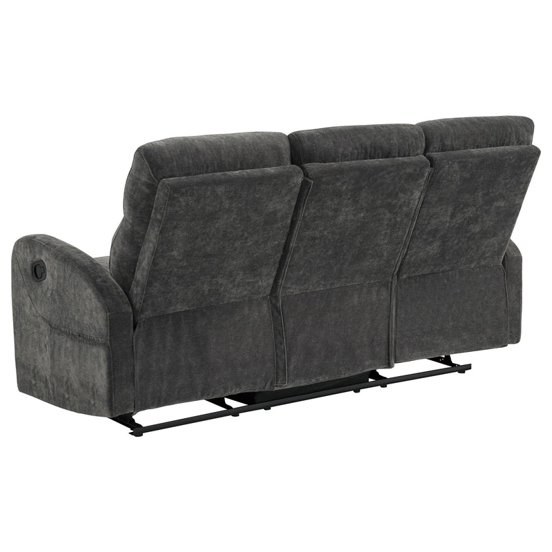 Hamilton 3-piece Chenille Manual Reclining Sofa Set Charcoal Grey - 603374-S3