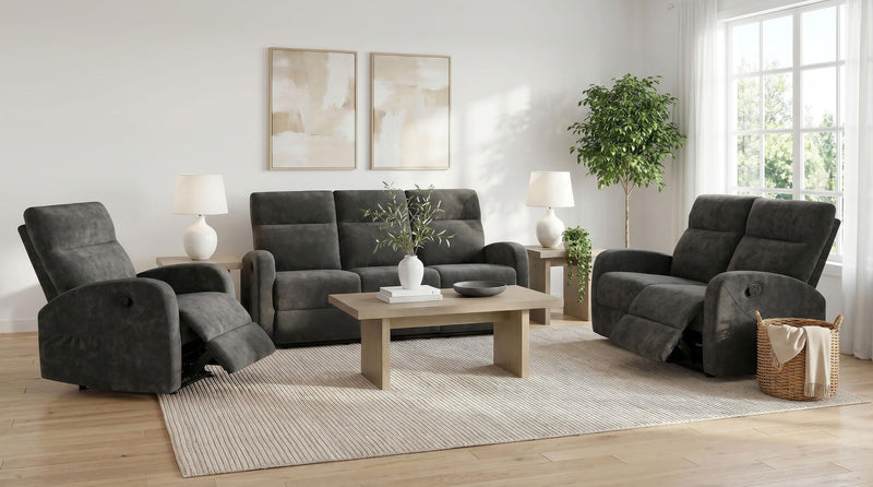 Hamilton Chenille Manual Recliner Charcoal Grey - 603376