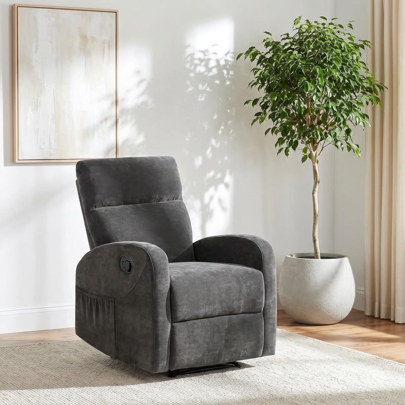 Hamilton Chenille Manual Recliner Charcoal Grey - 603376