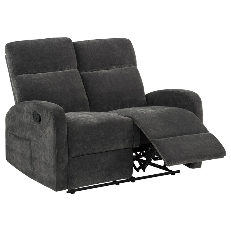 Hamilton Chenille Manual Reclining Loveseat Charcoal Grey - 603375