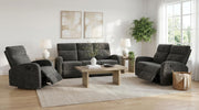Hamilton Chenille Manual Reclining Loveseat Charcoal Grey - 603375