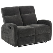 Hamilton Chenille Manual Reclining Loveseat Charcoal Grey - 603375