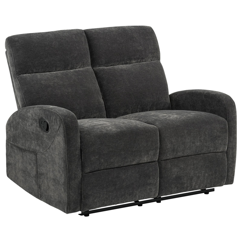 Hamilton Chenille Manual Reclining Loveseat Charcoal Grey - 603375