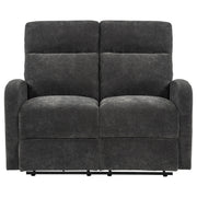 Hamilton Chenille Manual Reclining Loveseat Charcoal Grey - 603375