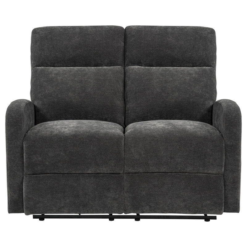Hamilton Chenille Manual Reclining Loveseat Charcoal Grey - 603375