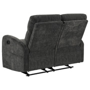 Hamilton Chenille Manual Reclining Loveseat Charcoal Grey - 603375