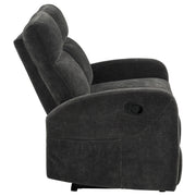 Hamilton Chenille Manual Reclining Loveseat Charcoal Grey - 603375