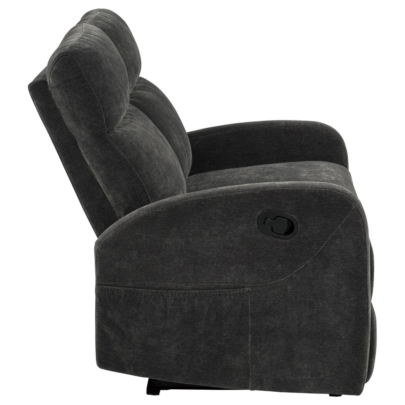 Hamilton Chenille Manual Reclining Loveseat Charcoal Grey - 603375