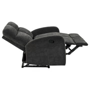Hamilton Chenille Manual Reclining Loveseat Charcoal Grey - 603375
