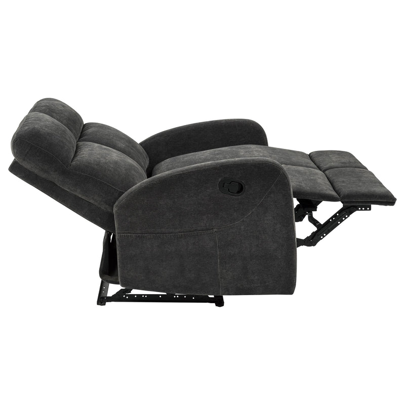 Hamilton Chenille Manual Reclining Loveseat Charcoal Grey - 603375