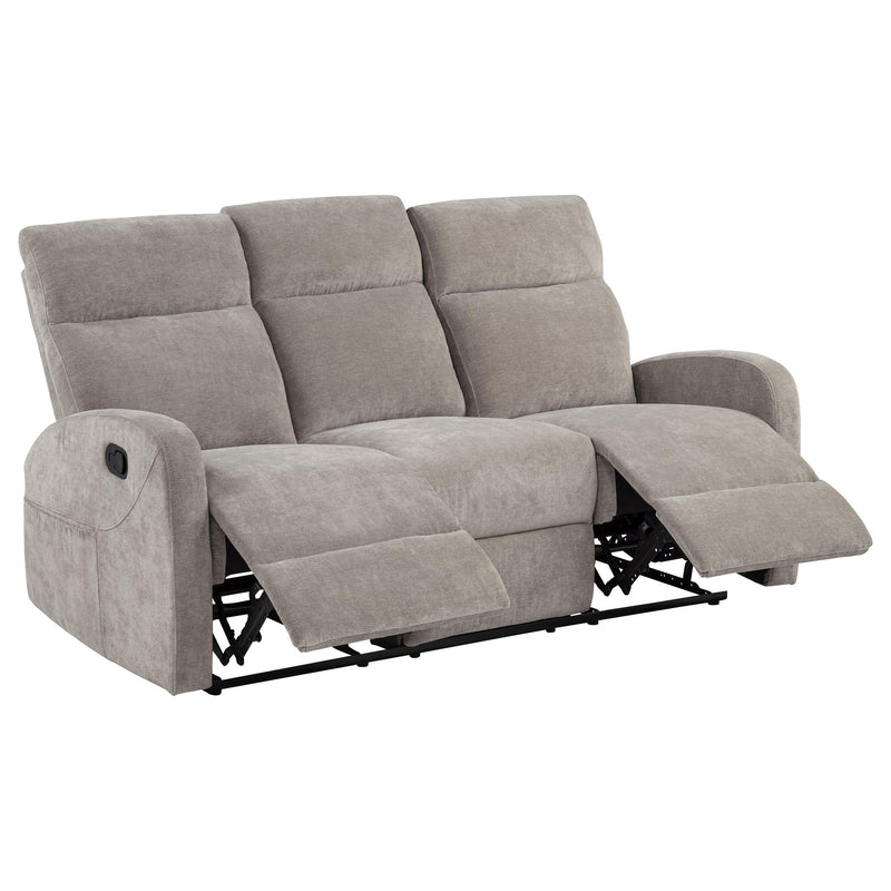 Hamilton Chenille Manual Reclining Sofa Sand - 603371