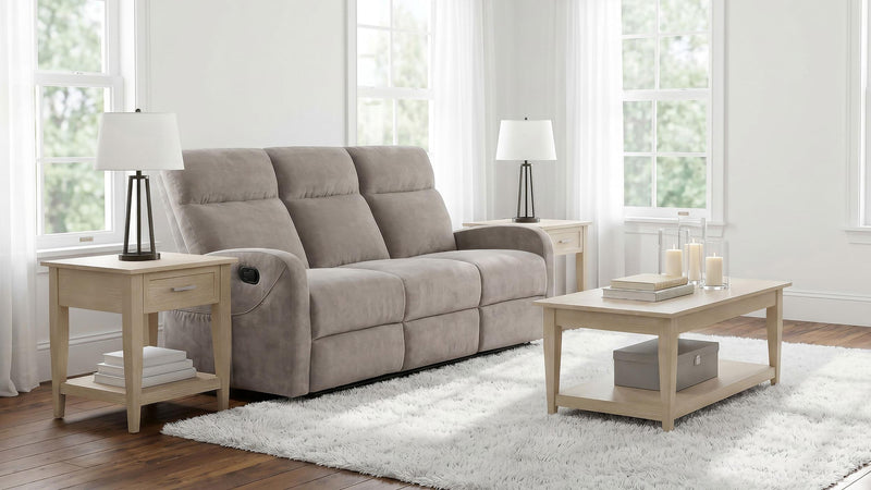 Hamilton Chenille Manual Reclining Sofa Sand - 603371