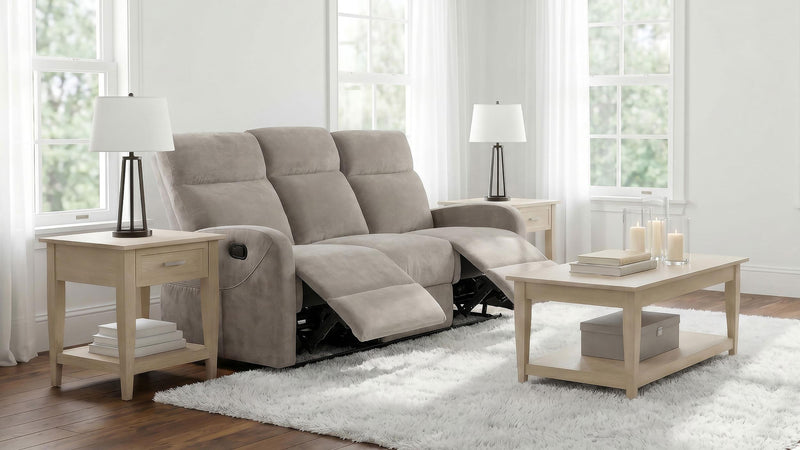 Hamilton Chenille Manual Reclining Sofa Sand - 603371