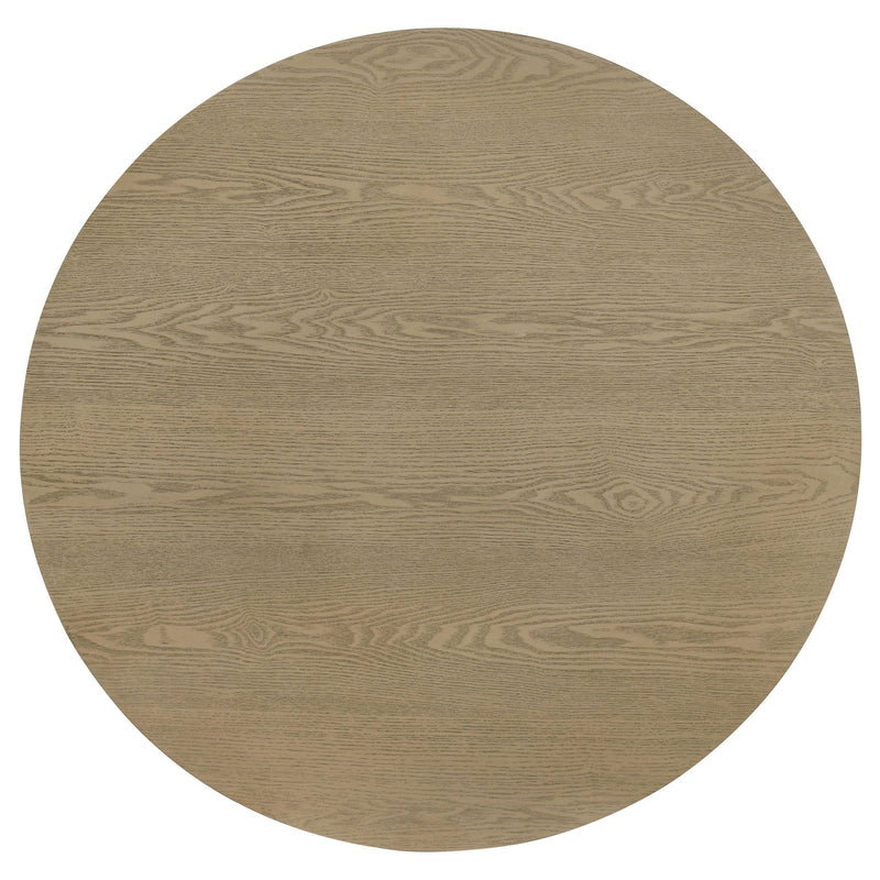 Hamlyn 2-piece Round Fluted Coffee and End Table Set Natural Oak - 706498-S2