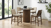 Hamlyn 43-inch Round Wood Counter Height Dining Table Walnut - 193938WAL