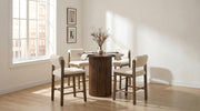 Hamlyn 43-inch Round Wood Counter Height Dining Table Walnut - 193938WAL
