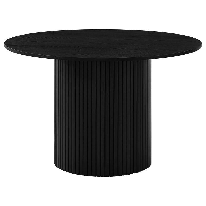 Hamlyn 47-inch Round Wood Dining Room Table Black - 193930BLK
