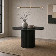 Hamlyn 47-inch Round Wood Dining Room Table Black - 193930BLK