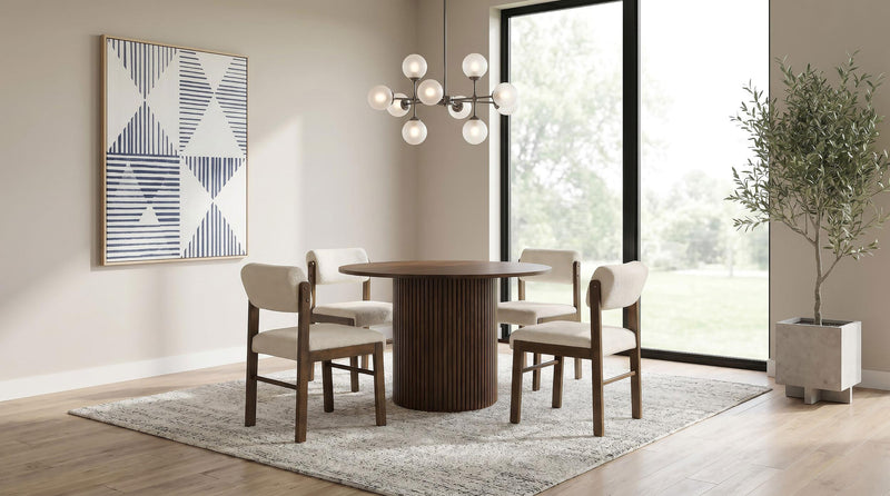 Hamlyn 47-inch Round Wood Dining Room Table Walnut - 193930WAL
