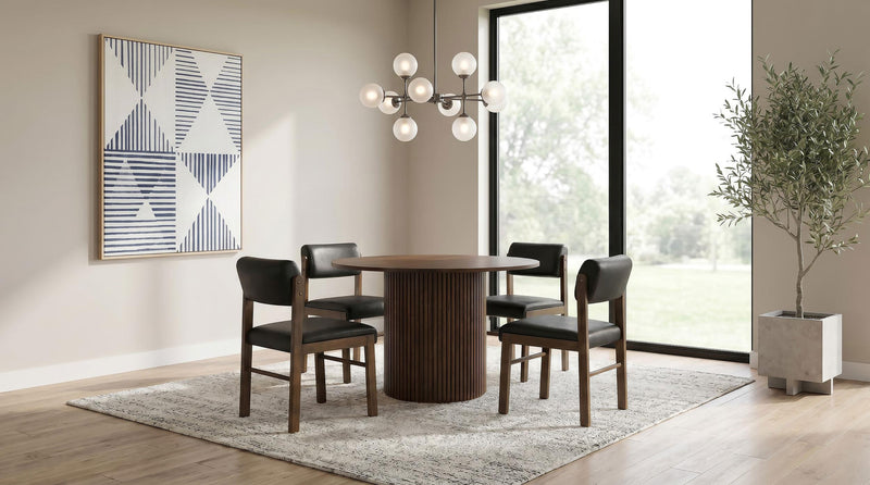 Hamlyn 47-inch Round Wood Dining Room Table Walnut - 193930WAL