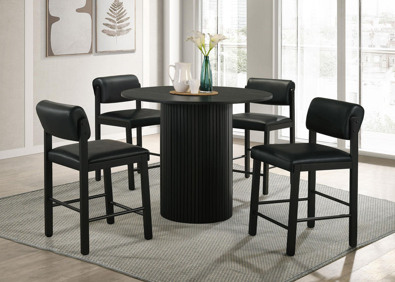 Hamlyn 5-piece Round Wood Counter Height Dining Set Black - 193938BLK-S5C