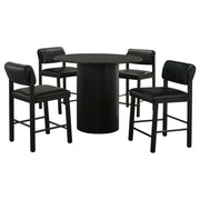 Hamlyn 5-piece Round Wood Counter Height Dining Set Black - 193938BLK-S5C