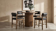 Hamlyn 5-piece Round Wood Counter Height Dining Set Black and Walnut - 193938WAL-S5C