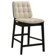 Hamlyn 5-piece Round Wood Counter Height Dining Set Cream and Black - 193938BLK-S5D