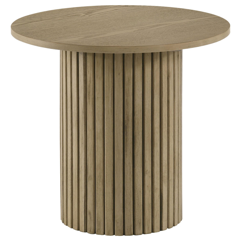 Hamlyn 5-piece Round Wood Counter Height Dining Set Cream and Natural Oak - 193938NAT-S5D
