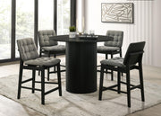 Hamlyn 5-piece Round Wood Counter Height Dining Set Grey and Black - 193938BLK-S5E